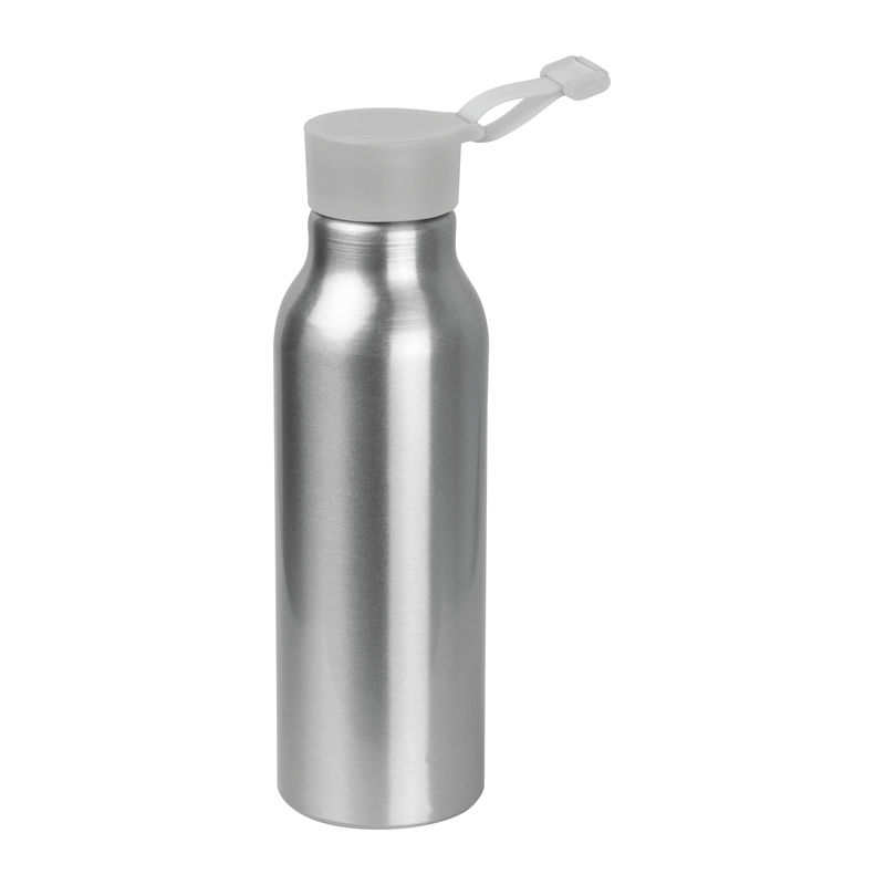 Szilikon fedelű fém ivópalack, 600 ml